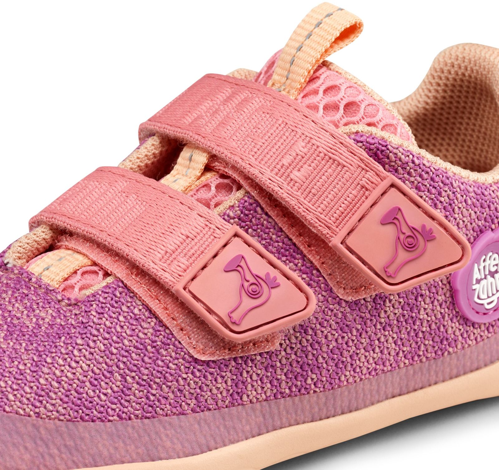 Dětské barefoot boty Affenzahn Sneaker Knit Happy - Flamingo